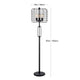 Emon 3 Bulb Floor Lamp | Matte Black Metal Industrial Cage Shade