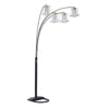 Kyle Arch Floor Lamp | Adjustable Arms | 4 Crystal Shades | Black | Gold