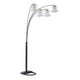 Kyle Arch Floor Lamp | Adjustable Arms | 4 Crystal Shades | Black | Gold