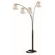 Kyle Arch Floor Lamp | Adjustable Arms | 4 Crystal Shades | Black | Gold