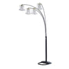 Kyle Arch Floor Lamp | Adjustable Arms | 4 Crystal Shades | Black | Gold
