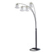 Kyle Arch Floor Lamp | Adjustable Arms | 4 Crystal Shades | Black | Gold