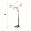 Kyle Arch Floor Lamp | Adjustable Arms | 4 Crystal Shades | Black | Gold