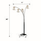 Kyle Arch Floor Lamp | Adjustable Arms | 4 Crystal Shades | Black | Gold