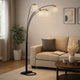 Kyle Arch Floor Lamp | Adjustable Arms | 4 Crystal Shades | Black | Gold