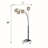 Kyle Arch Floor Lamp | 4 Square Crystal Shades | Black Gold Adjustable Arms