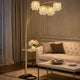 Kyle Arch Floor Lamp | 4 Square Crystal Shades | Black Gold Adjustable Arms