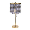 Table Lamp | Hanging Crystal Bead Shade | Pull String Switch | Gold Metal