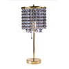 Table Lamp | Hanging Crystal Bead Shade | Pull String Switch | Gold Metal