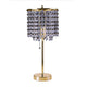 Table Lamp | Hanging Crystal Bead Shade | Pull String Switch | Gold Metal