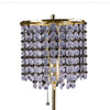 Table Lamp | Hanging Crystal Bead Shade | Pull String Switch | Gold Metal
