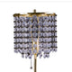 Table Lamp | Hanging Crystal Bead Shade | Pull String Switch | Gold Metal
