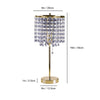 Table Lamp | Hanging Crystal Bead Shade | Pull String Switch | Gold Metal