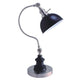 Roma Table Lamp | Gooseneck Arm & Adjustable Head | Nickel | Black Metal