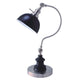 Roma Table Lamp | Gooseneck Arm & Adjustable Head | Nickel | Black Metal