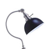 Roma Table Lamp | Gooseneck Arm & Adjustable Head | Nickel | Black Metal