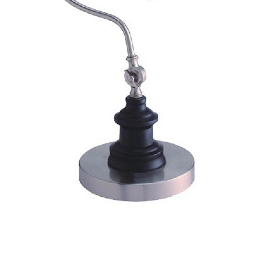 Roma Table Lamp | Gooseneck Arm & Adjustable Head | Nickel | Black Metal