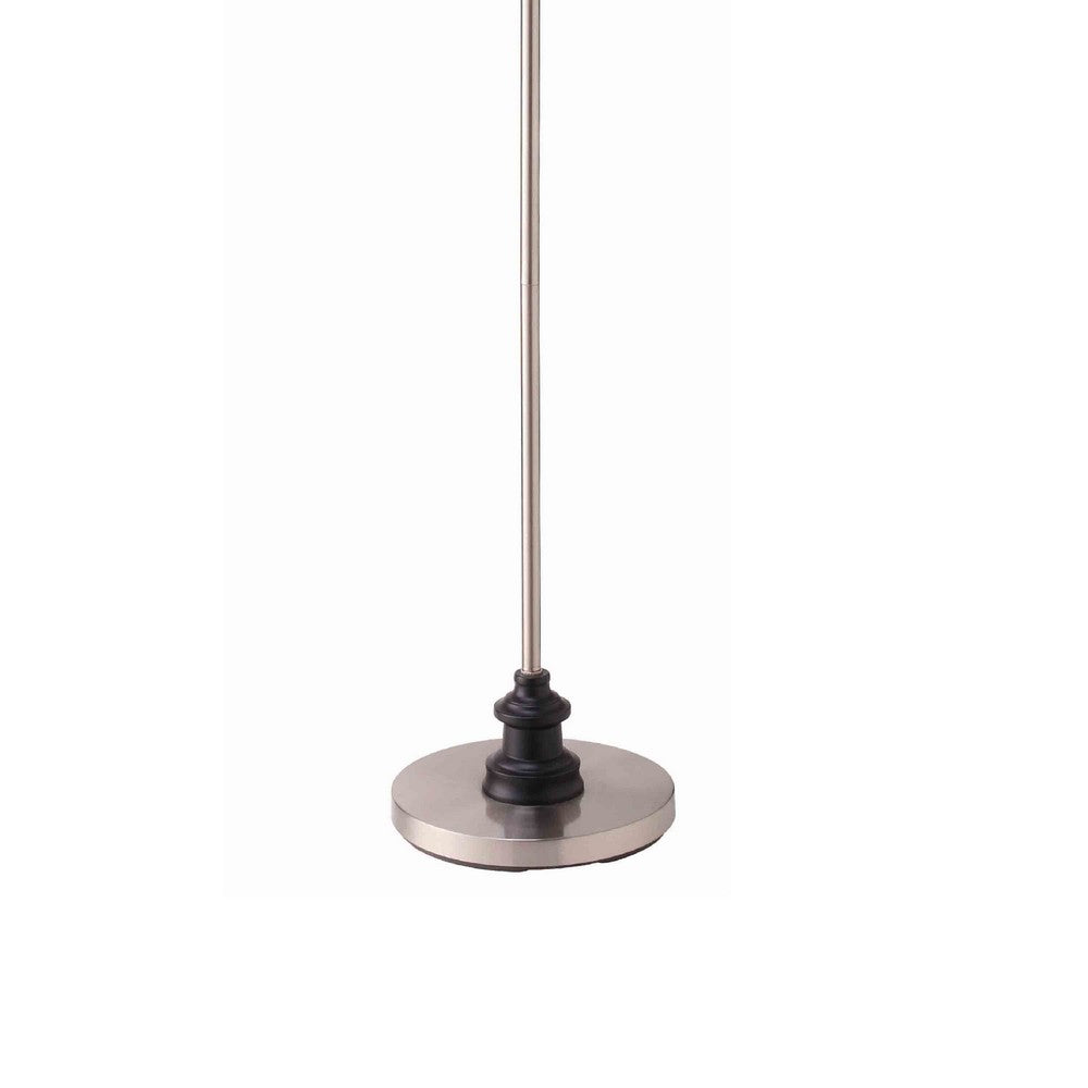 Roma Floor Lamp | Gooseneck Arm & Adjustable Head | Nickel | Black Metal