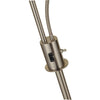 Torchiere Floor Lamp w LED Reading Light | Adjustable Arm | Satin Nickel
