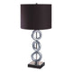 Table Lamp Set of 2 | Brown Fabric Shades | 3 Ring Design | Silver Metal