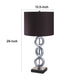 Table Lamp Set of 2 | Brown Fabric Shades | 3 Ring Design | Silver Metal