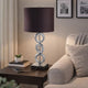 Table Lamp Set of 2 | Brown Fabric Shades | 3 Ring Design | Silver Metal