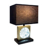 Table Lamp with Night Light & USB | Gold, Black Base with Crystal Accent