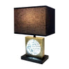 Table Lamp with Night Light & USB | Gold, Black Base with Crystal Accent
