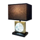 Table Lamp with Night Light & USB | Gold, Black Base with Crystal Accent