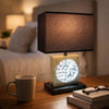 Table Lamp with Night Light & USB | Gold, Black Base with Crystal Accent