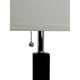 Table Lamp | White Fabric Shade | Square Brown Body | Chrome Metal Base