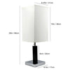 Table Lamp | White Fabric Shade | Square Brown Body | Chrome Metal Base
