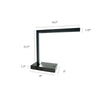L Shaped LED Desk Lamp | USB & Power Outlet | Rocker Switch | Chrome Metal