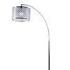 Arch Floor Lamp | Lattice Crystal Shade | Chrome Metal | Round Marble Base