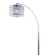 Arch Floor Lamp | Lattice Crystal Shade | Chrome Metal | Round Marble Base