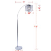 Arch Floor Lamp | Lattice Crystal Shade | Chrome Metal | Round Marble Base