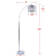 Arch Floor Lamp | Lattice Crystal Shade | Chrome Metal | Round Marble Base