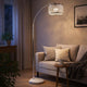 Arch Floor Lamp | Lattice Crystal Shade | Chrome Metal | Round Marble Base