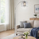 Arch Floor Lamp | Lattice Crystal Shade | Chrome Metal | Round Marble Base