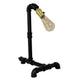 Desk Lamp | Industrial Pipe Style w Steampunk Design | Matte Black Metal