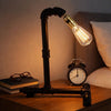 Desk Lamp | Industrial Pipe Style w Steampunk Design | Matte Black Metal