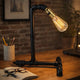 Desk Lamp | Industrial Pipe Style w Steampunk Design | Matte Black Metal
