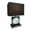 Accent Table Lamp | Square Crystal LED Panel | 22" Black Pewter