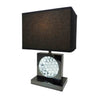 Accent Table Lamp | Square Crystal LED Panel | 22" Black Pewter