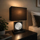 Accent Table Lamp | Square Crystal LED Panel | 22" Black Pewter