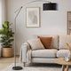 Arch Floor Lamp | Adjustable Arm & Black Genuine Marble Base | 81"