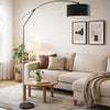 Arch Floor Lamp | Adjustable Arm & Black Genuine Marble Base | 81"