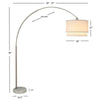 Modern Floor Lamp with Dual White Shade | Round Marble Base | 81"