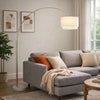 Modern Floor Lamp with Dual White Shade | Round Marble Base | 81"