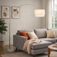 Modern Floor Lamp with Dual White Shade | Round Marble Base | 81"